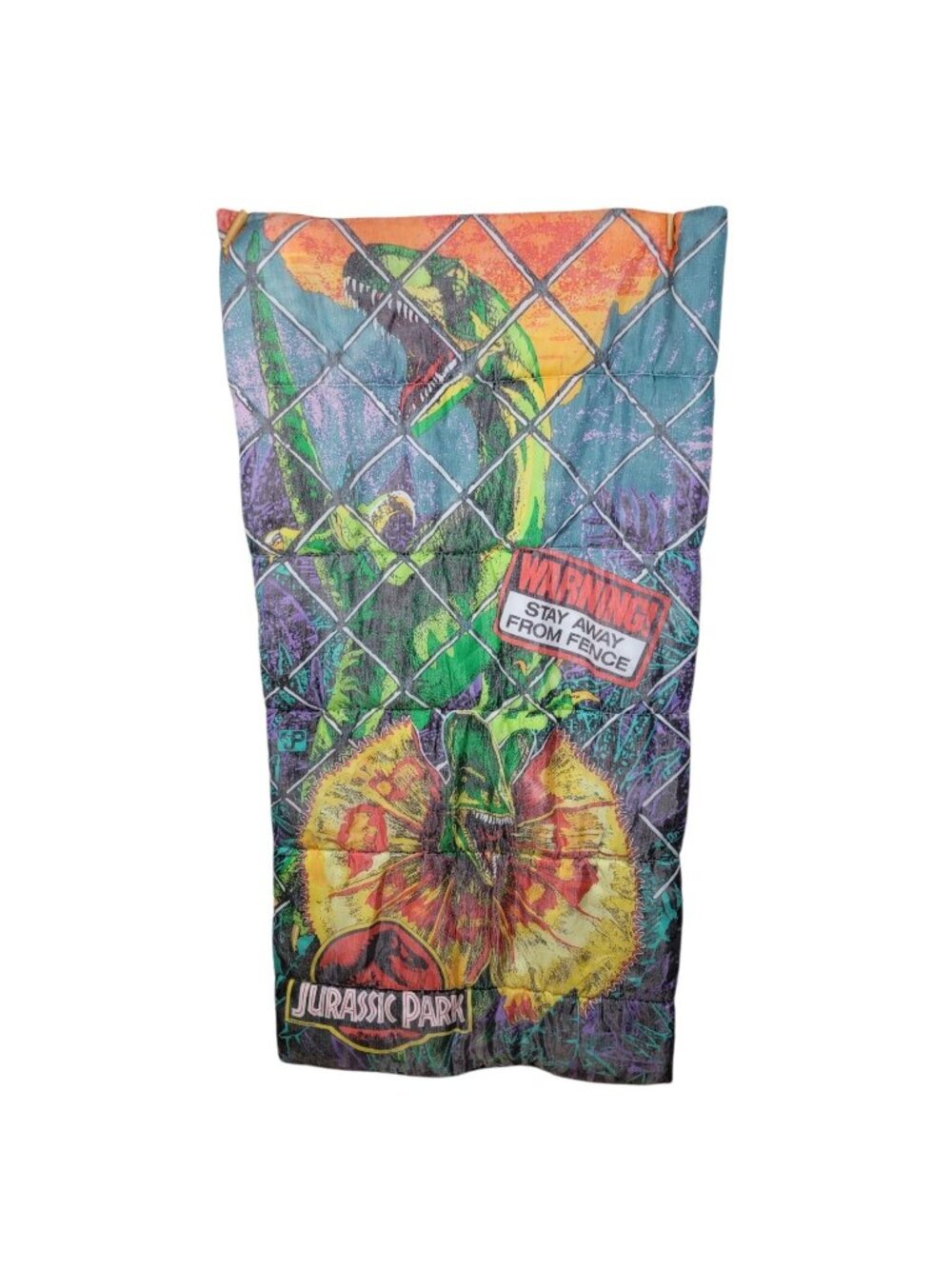 Vintage 1992 Jurassic Park Dilophosaurus/Velociraptor 30” X 57” Sleeping Bag